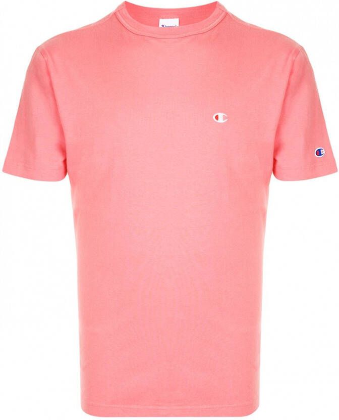 Champion T-shirt met geborduurd logo Roze