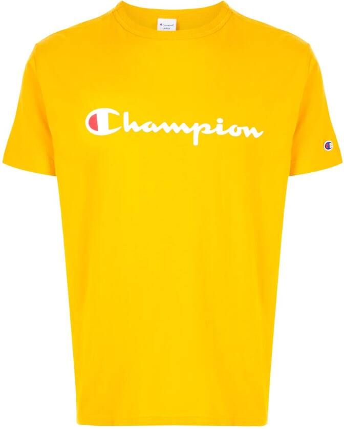 Champion T-shirt met ronde hals Geel