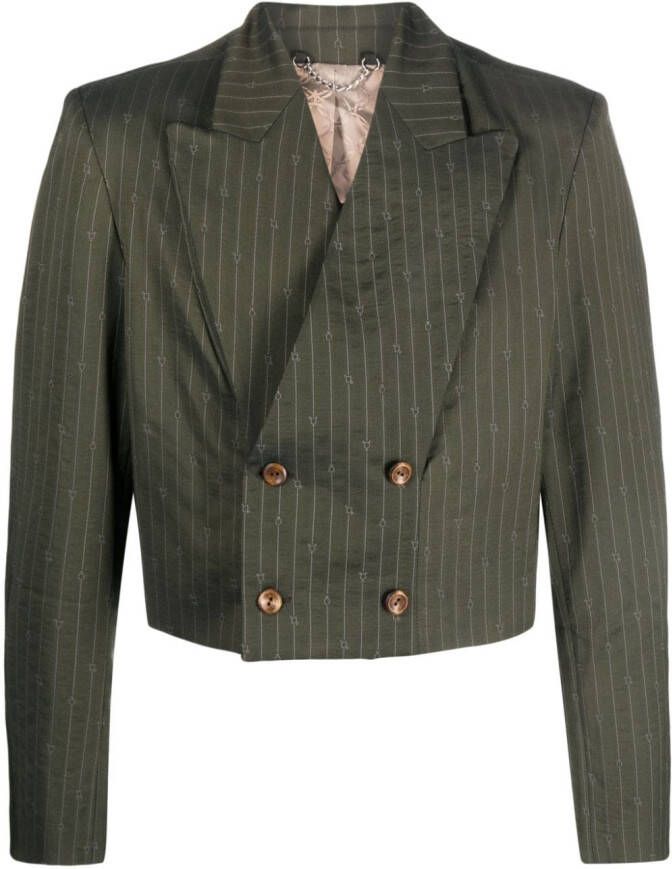 Charles Jeffrey Lover Blazer met krijtstreep Groen