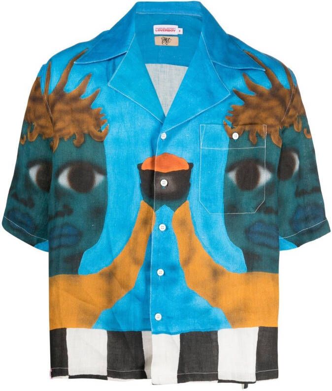 Charles Jeffrey Loverboy Overhemd met grafishe print Blauw