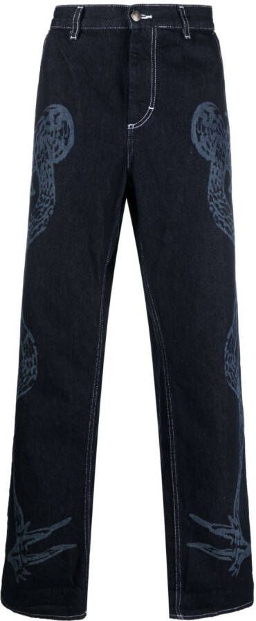 Charles Jeffrey Loverboy Jeans met wijde pijpen Blauw