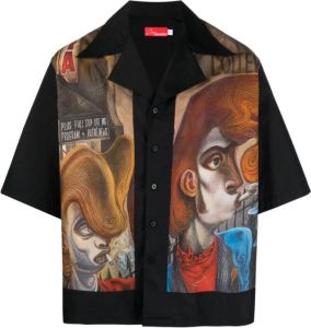 Charles Jeffrey Loverboy Overhemd met print Zwart
