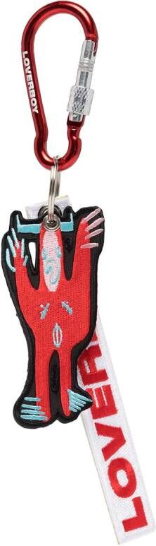 Charles Jeffrey Loverboy Sleutelhanger met geborduurd logo Rood