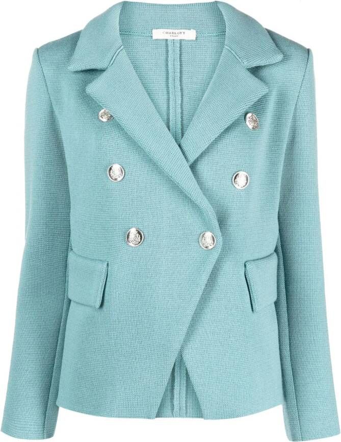Charlott Blazer met dubbele rij knopen Blauw