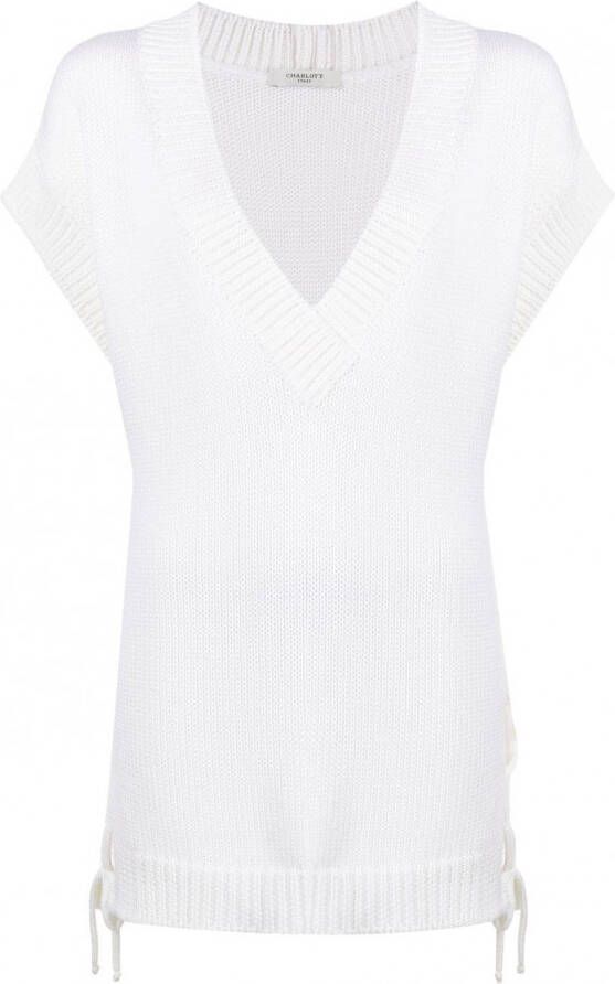 Charlott Top met V-hals Wit