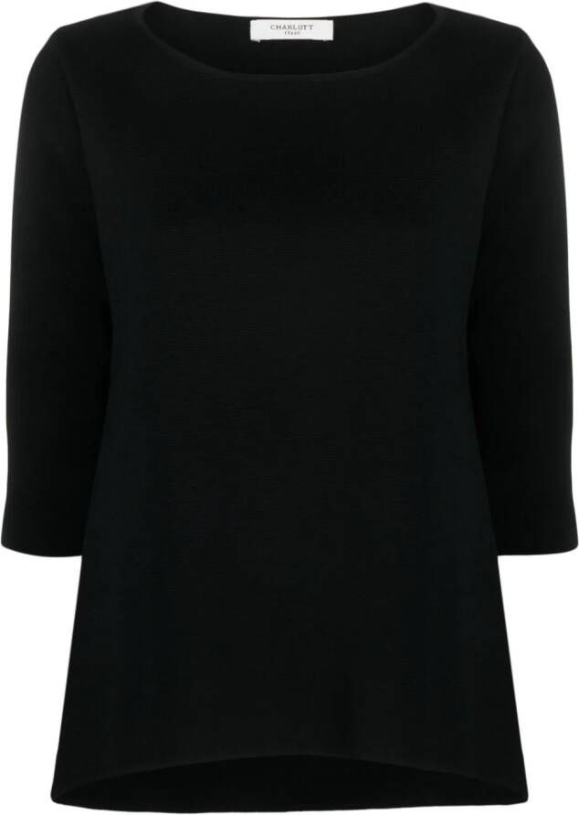 Charlott Top met boothals Zwart