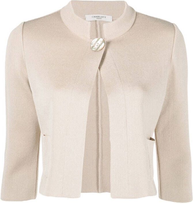 Charlott Vest met cropped mouwen Beige