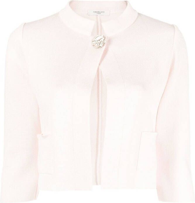 Charlott Vest met cropped mouwen Roze