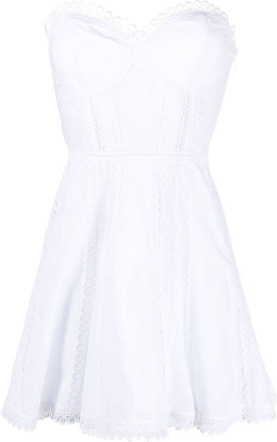 Charo Ruiz Ibiza Mini-jurk met gehaakte afwerking Wit