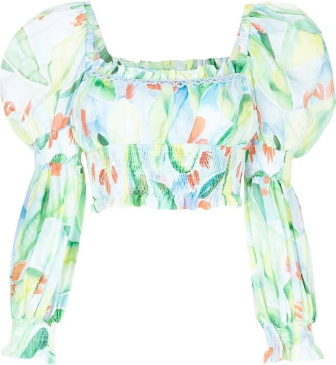 Charo Ruiz Ibiza Cropped blouse Blauw