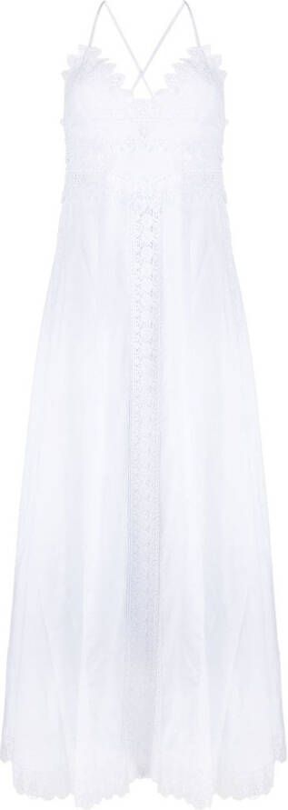 Charo Ruiz Ibiza Maxi-jurk met V-hals Wit