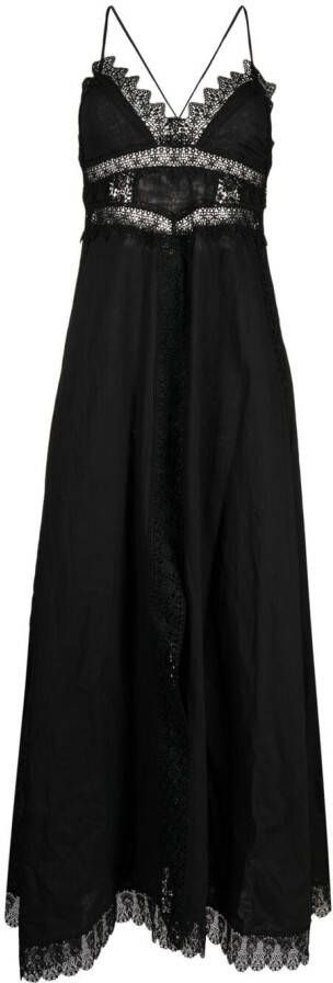 Charo Ruiz Ibiza Maxi-jurk met kant Zwart