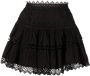 Charo Ruiz Ibiza Mini-rok met afwerking van kant Zwart - Thumbnail 1