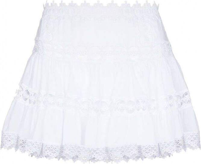 Charo Ruiz Ibiza Mini-rok met kant Wit