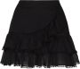 Charo Ruiz Ibiza Mini-rok met ruche Zwart - Thumbnail 1