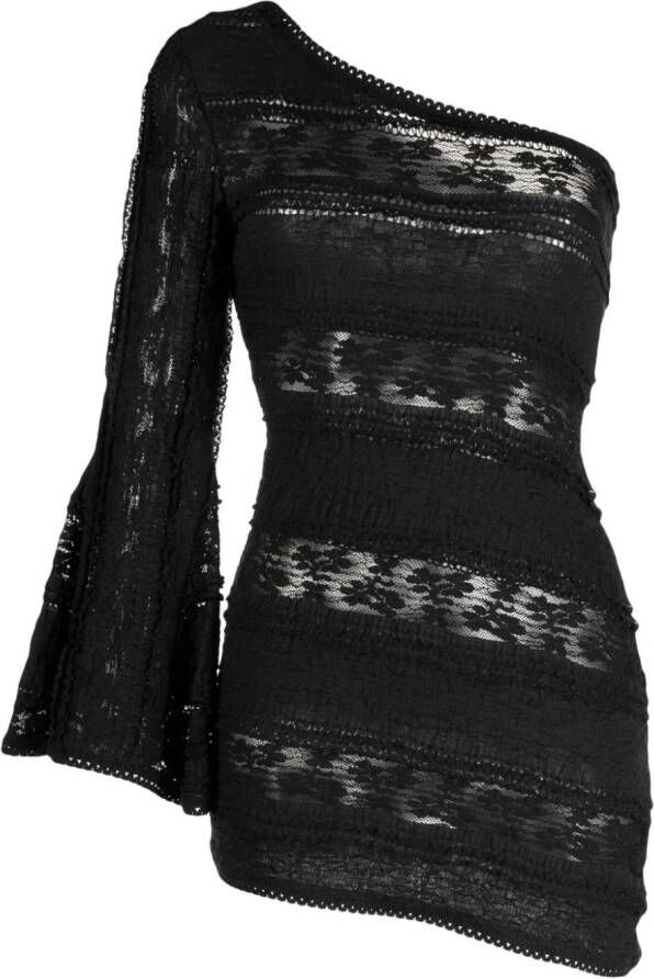 Charo Ruiz Ibiza Asymmetrische mini-jurk Zwart