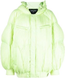 Chen Peng hooded padded-design jacket Groen