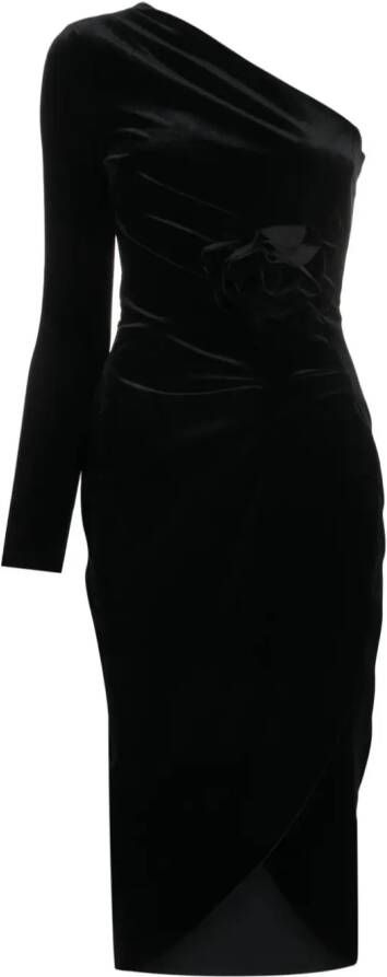 CHIARA BONI La Petite Robe Fluwelen midi-jurk Zwart