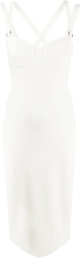 CHIARA BONI La Petite Robe Midi-jurk met sweetheart hals Wit