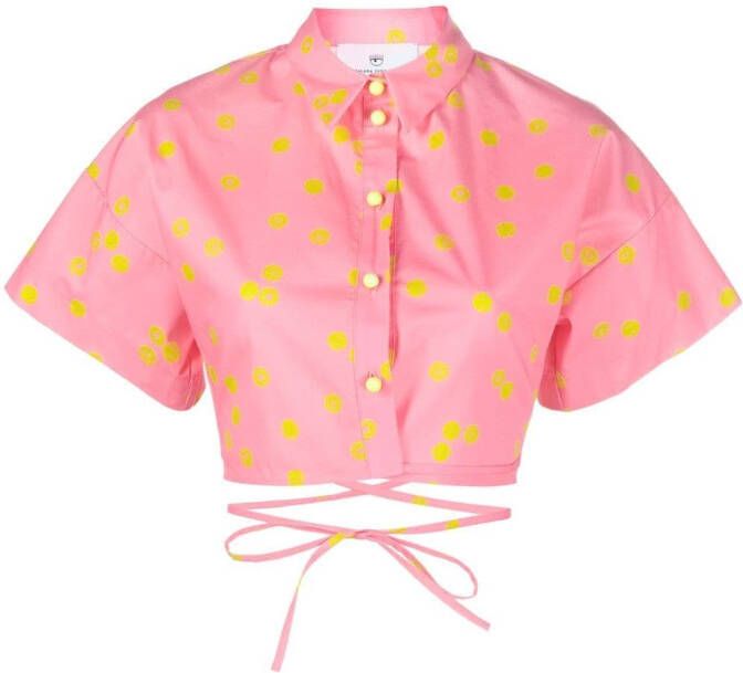 Chiara Ferragni Cropped blouse Roze