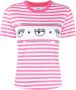 Chiara Ferragni Gestreept T-shirt Roze - Thumbnail 1