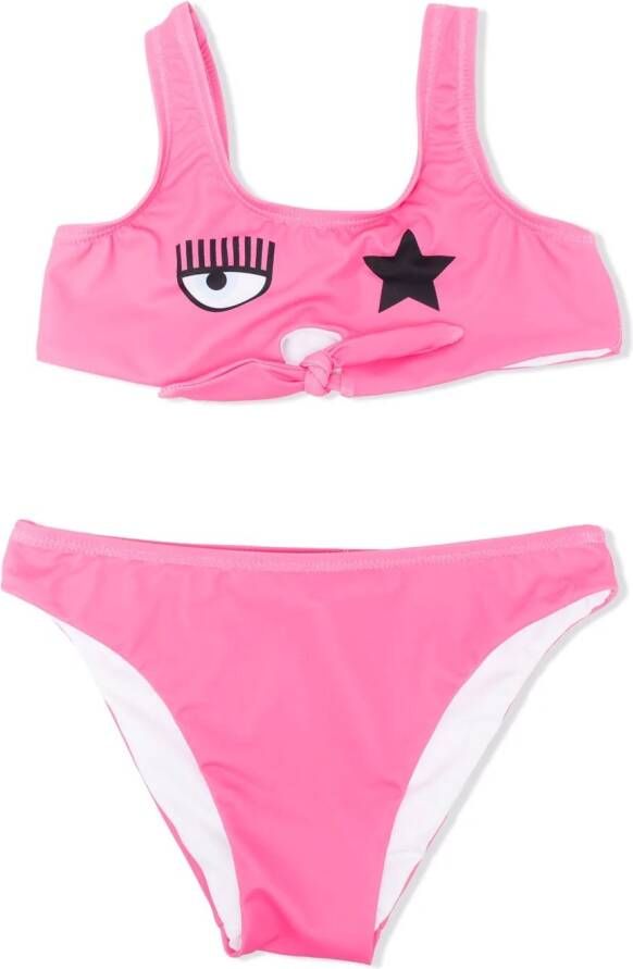 Chiara Ferragni Kids Bikini met sterprint Roze