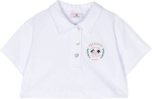 Chiara Ferragni Kids Poloshirt met geborduurd logo Wit