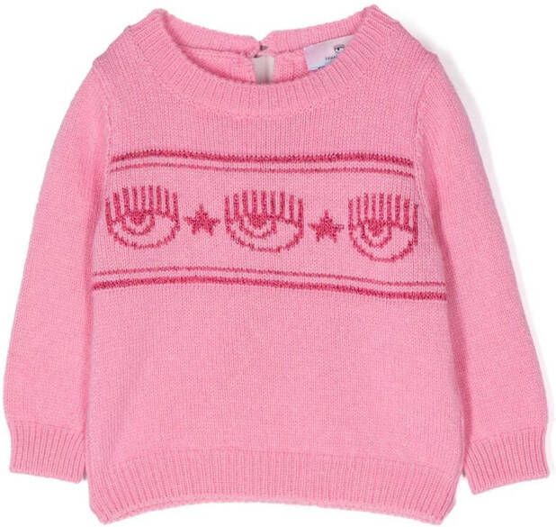 Chiara Ferragni Kids Intarsia trui Roze
