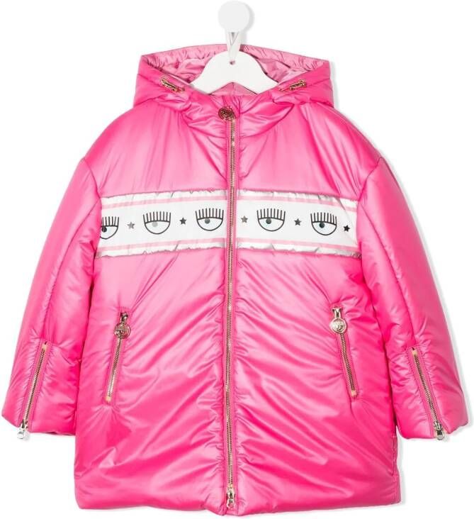 Chiara Ferragni Kids Jas met capuchon Roze