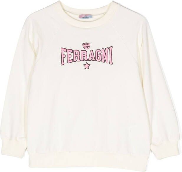 Chiara Ferragni Kids T-shirt verfraaid met logo Wit