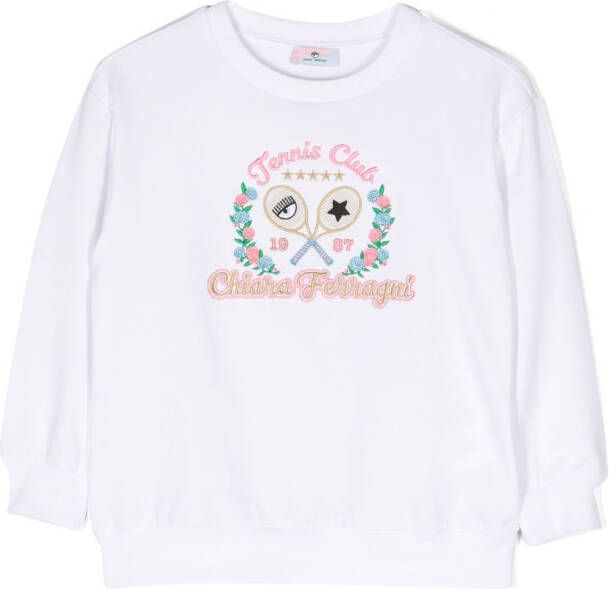 Chiara Ferragni Kids Sweater met logopatch Wit