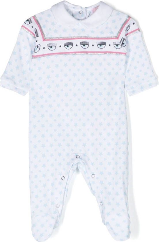 Chiara Ferragni Kids Pyjama met logoprint Wit