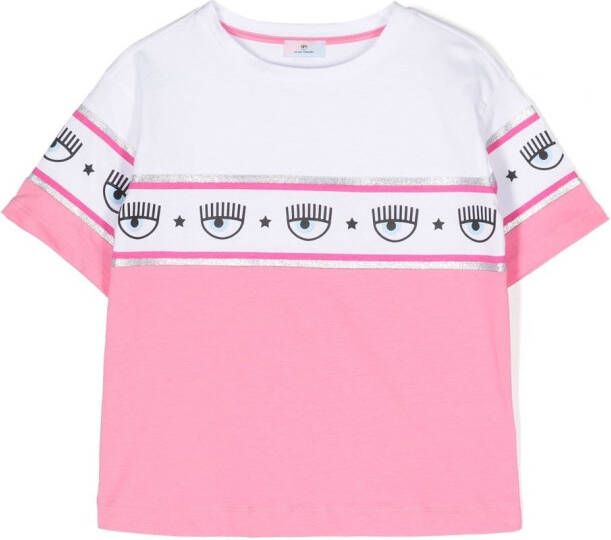 Chiara Ferragni Kids T-shirt met logoprint Roze