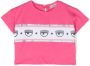 Chiara Ferragni Kids T-shirt met logostreep Roze - Thumbnail 1