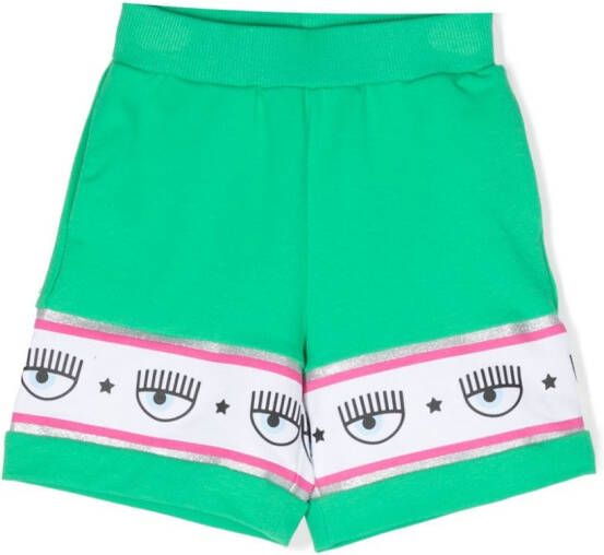 Chiara Ferragni Kids Shorts met logo Groen