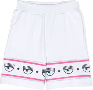 Chiara Ferragni Kids Shorts met logoband Wit