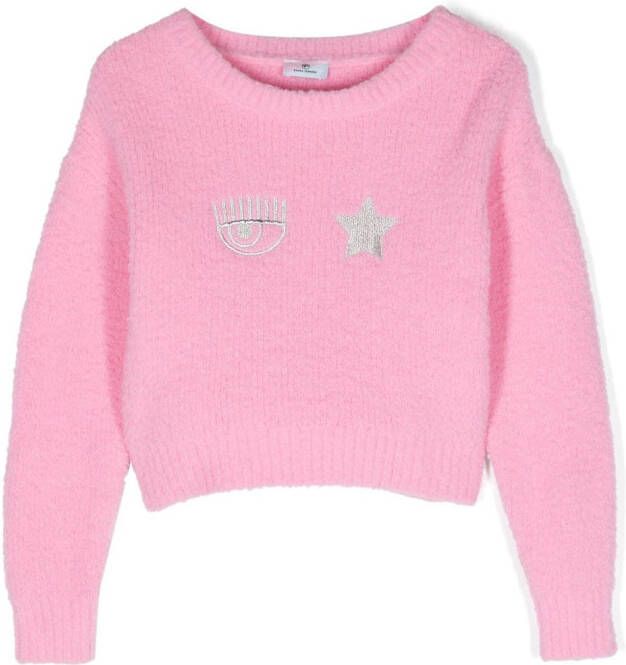 Chiara Ferragni Kids Sweater met borduurwerk Roze