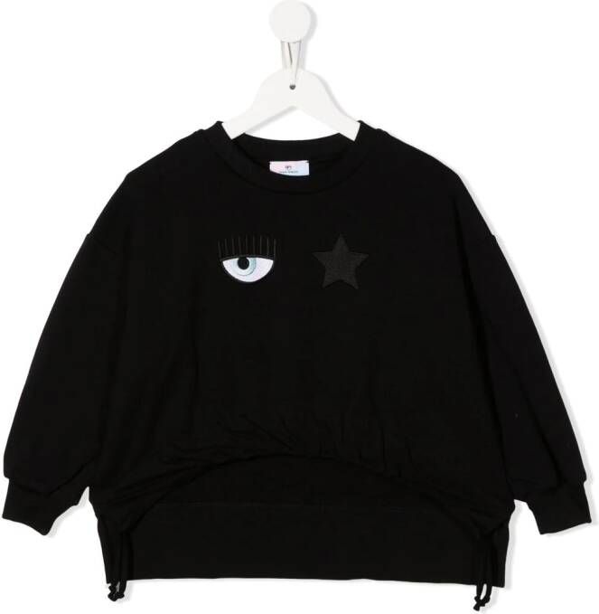 Chiara Ferragni Kids Sweater met geborduurd patroon Zwart