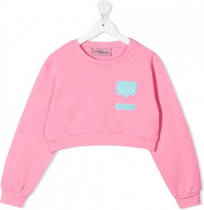 Chiara Ferragni Kids Sweater met logopatch Roze