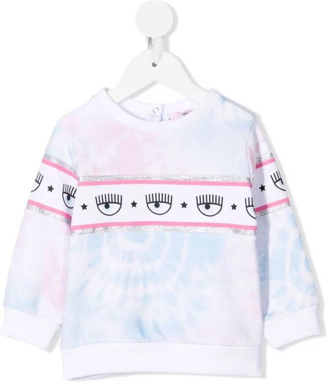 Chiara Ferragni Kids Sweater met logoprint Blauw