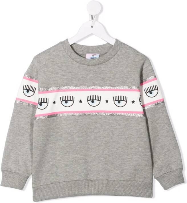 Chiara Ferragni Kids Sweater met logoprint Grijs