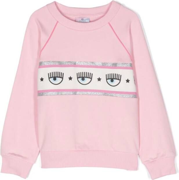 Chiara Ferragni Kids Sweater met logoprint Roze