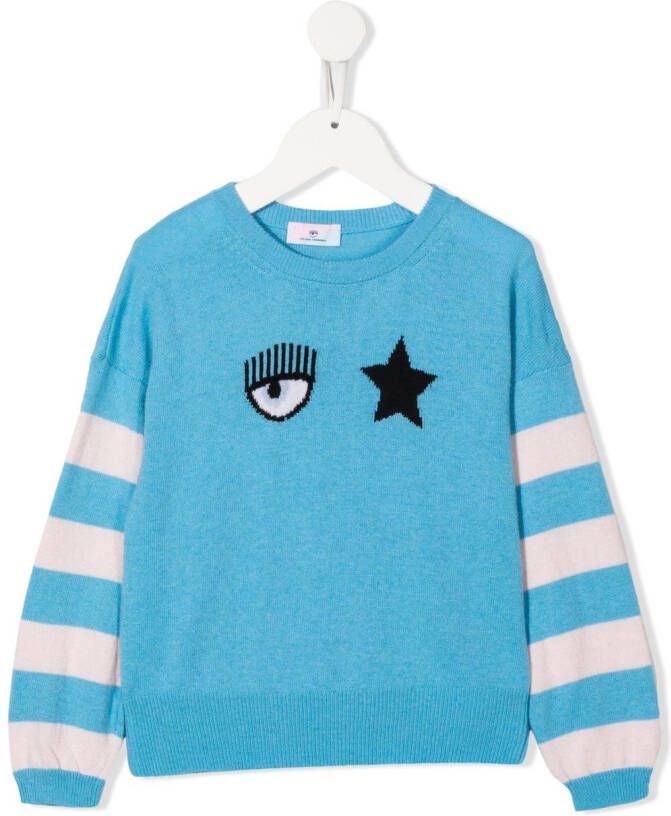 Chiara Ferragni Kids Sweater met print Blauw