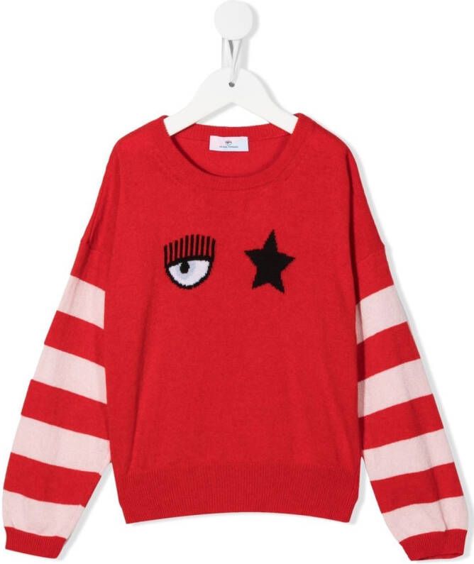 Chiara Ferragni Kids Sweater met print Rood