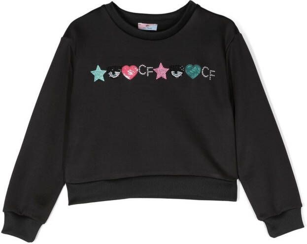 Chiara Ferragni Kids Sweater met ronde hals Zwart