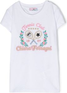 Chiara Ferragni Kids T-shirt met geborduurd logo Wit