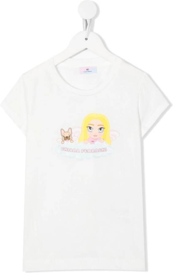 Chiara Ferragni Kids T-shirt met grafische print Wit