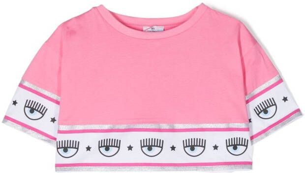 Chiara Ferragni Kids T-shirt met logoprint Roze
