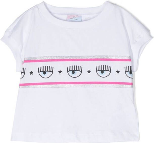 Chiara Ferragni Kids T-shirt met logoprint Wit