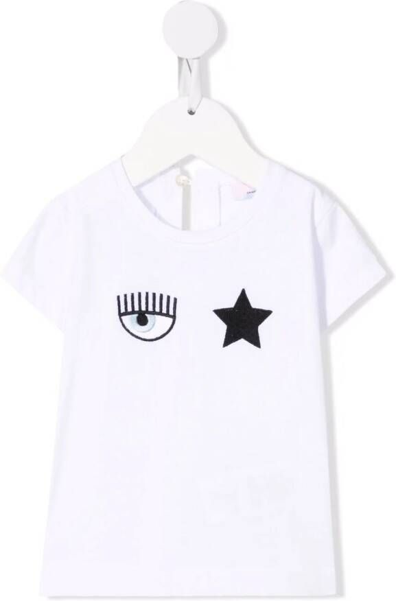 Chiara Ferragni Kids T-shirt met logoprint Wit